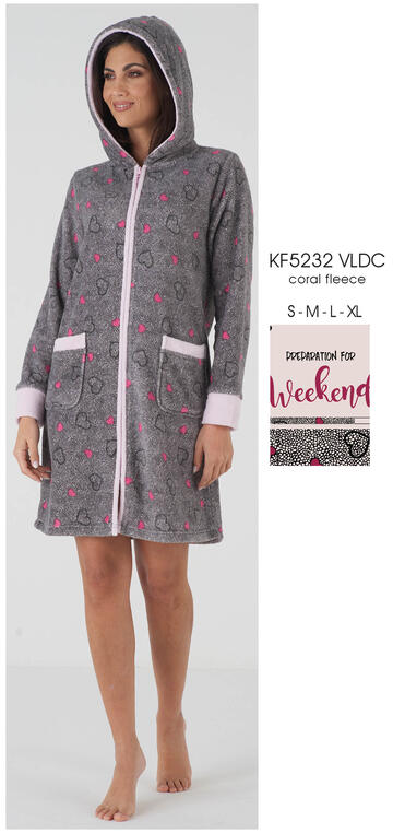 ART. KF5232 VLDC- vestaglia donna m/l coral fleece kf5232 vldc - Fratelli Parenti